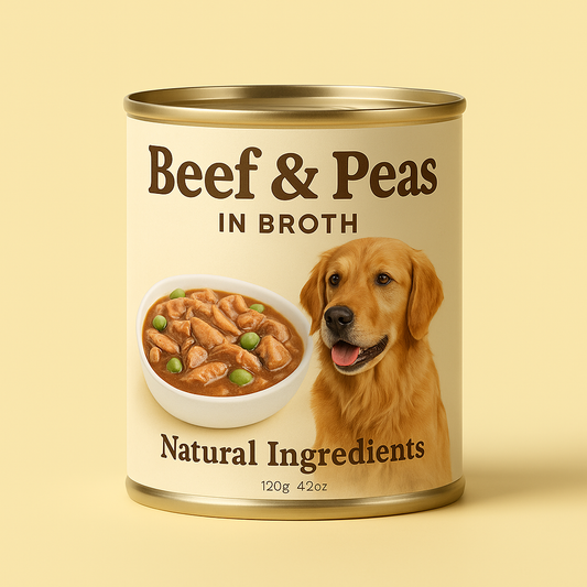 Beef and peas canned food for dogs - pack of 3