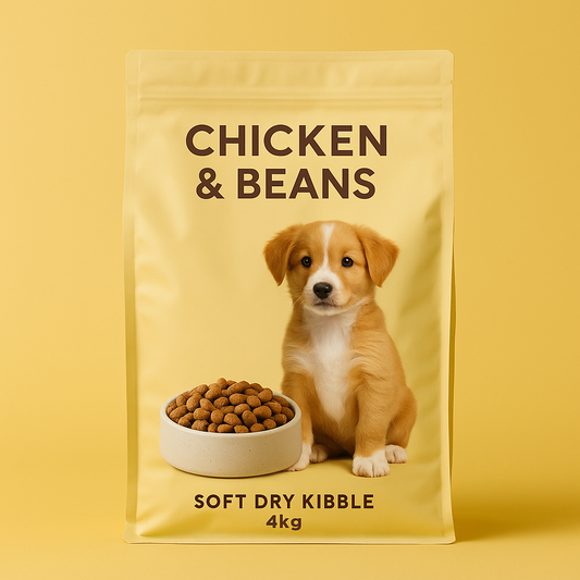 Chicken and beans soft dry food for puppies - 4kg