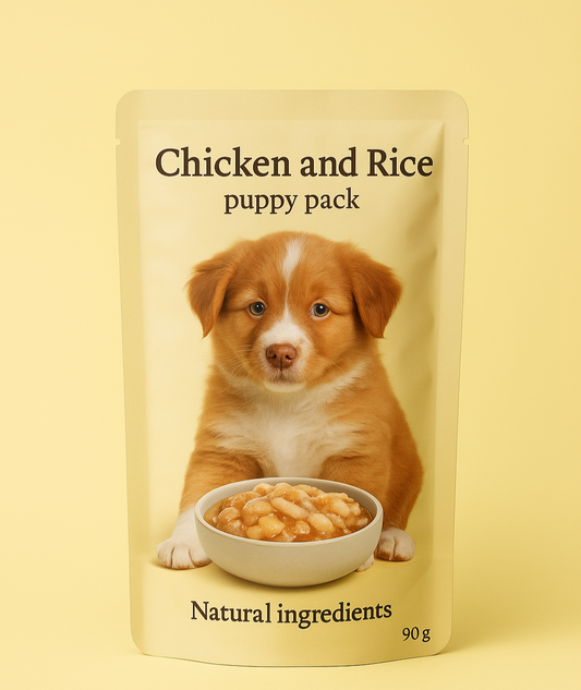 Puppy wet food with chicken and rice - 7 pack